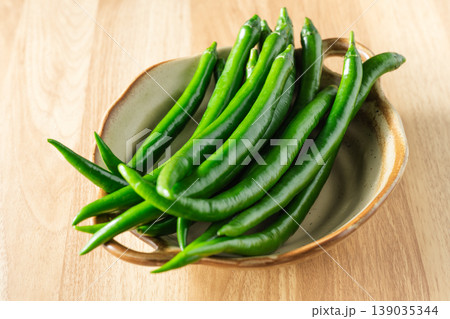 Green chili peppers Green chili peppers 139035344
