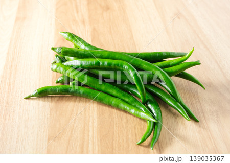 Green chili peppers Green chili peppers 139035367