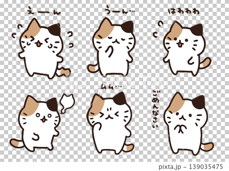 猫のイラスト表情セット 猫のイラスト表情セット 139035475