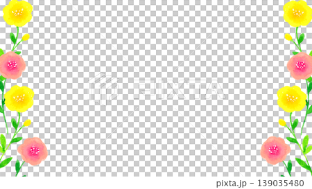 時尚可愛的花卉邊框 - 手繪水彩植物插畫 139035480