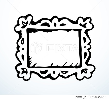 Framed mirror. Vector drawing icon Framed mirror. Vector drawing icon 139035658