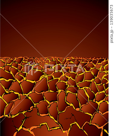 Molten magma. Vector drawing of volcanic lava Molten magma. Vector drawing of volcanic lava 139035673