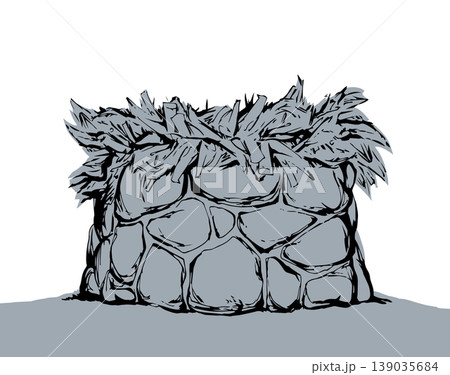Stone Altar. Vector drawing 139035684