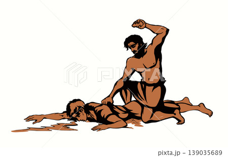 Cain and Abel. Vector drawing 139035689