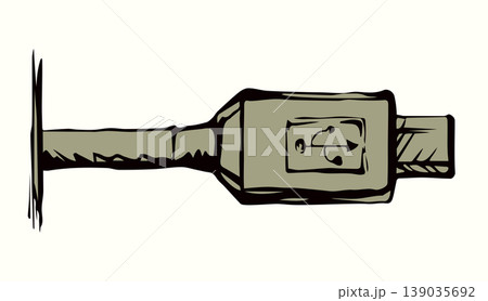 Cord for charging the phone. Vector drawing 139035692