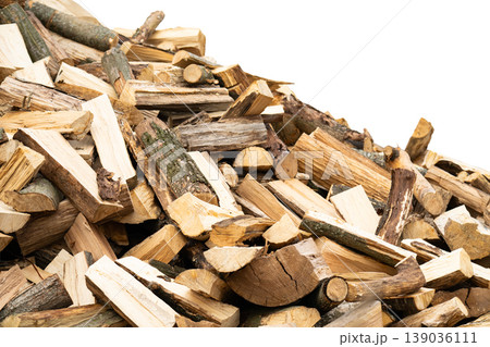 photo of a pile of chopped firewood 139036111