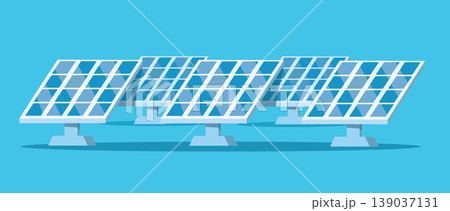 Row of solar panels for renewable energy and sustainable power concept 139037131