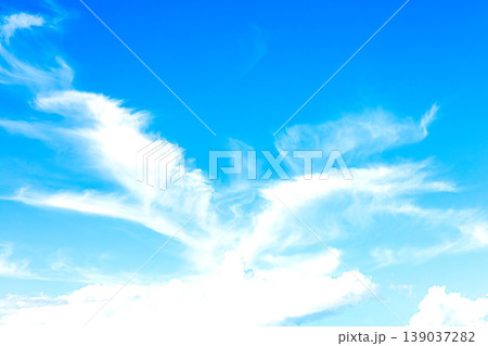 爽やかな青空に鳥が羽ばたいているかのような雲の風景 爽やかな青空に鳥が羽ばたいているかのような雲の風景 139037282