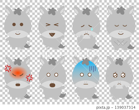 かわいい馬のイラストまとめ（葦毛） 139037314