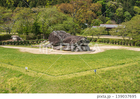 石舞台古墳 石舞台展望台からの景観 奈良県 石舞台古墳 石舞台展望台からの景観 奈良県 139037695