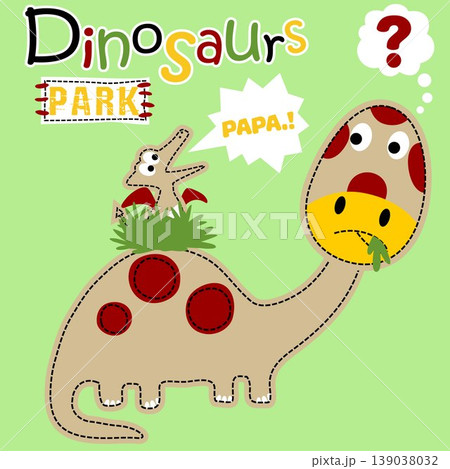 vector cartoon of funny dinosaurs illustration 139038032