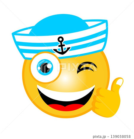 vector cartoon of sailor emoticon with thumbs up vector cartoon of sailor emoticon with thumbs up 139038058