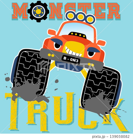 monster truck vector cartoon illustration 139038082