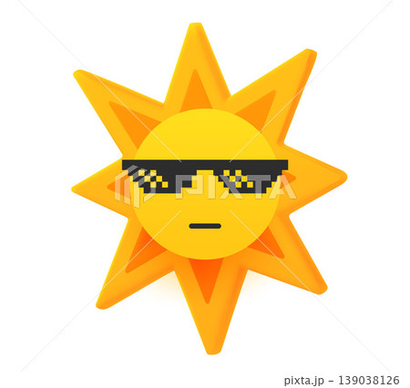 Smiling emoticon with explosion. 3d vector illustration 139038126