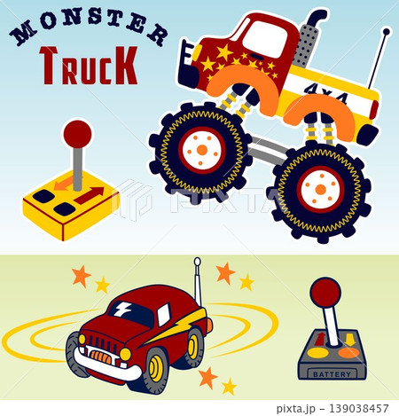 Remote control cars, vector cartoon illustration Remote control cars, vector cartoon illustration 139038457