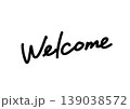 カジュアルなウェルカム手書き文字素材 白背景の太字ロゴ 139038572