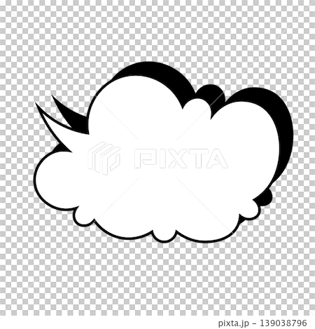 簡單的雲朵形對話框插圖素材（白色背景） 139038796
