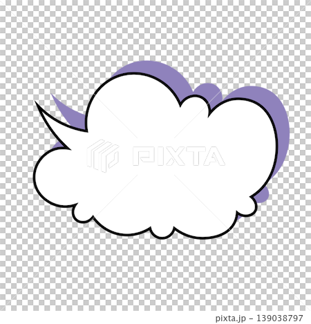 簡單的雲朵形對話框插圖素材（白色背景） 139038797