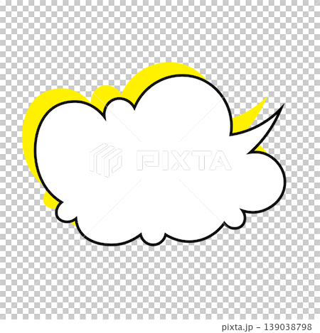 簡單的雲朵形對話框插圖素材（白色背景） 139038798