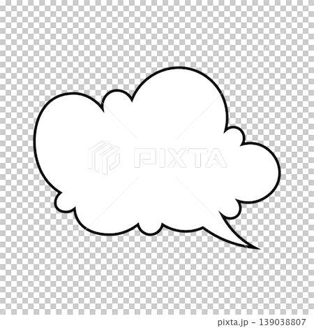 簡單的雲朵形對話框插圖素材（白色背景） 139038807