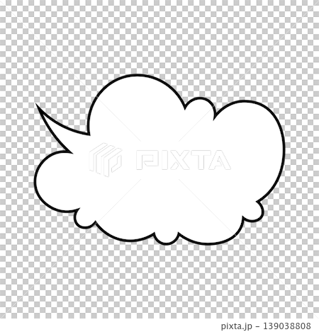 簡單的雲朵形對話框插圖素材（白色背景） 139038808