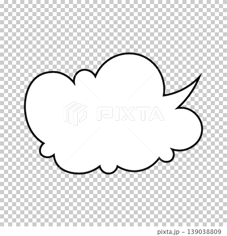 簡單的雲朵形對話框插圖素材(白色背景) 簡單的雲朵形對話框插圖素材(白色背景) 139038809