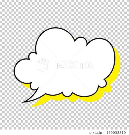 簡單的雲朵形對話框插圖素材（白色背景） 139038810