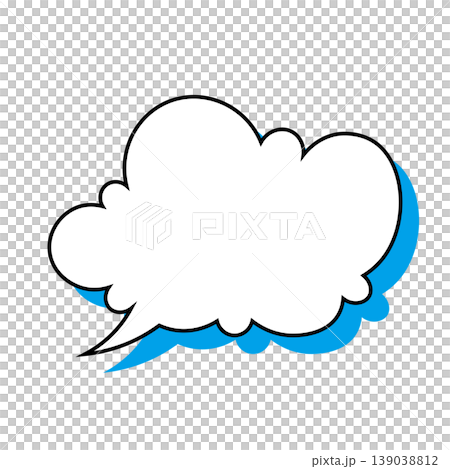 簡單的雲朵形對話框插圖素材（白色背景） 139038812