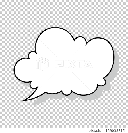 簡單的雲朵形對話框插圖素材（白色背景） 139038815