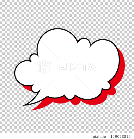 簡單的雲朵形對話框插圖素材(白色背景) 簡單的雲朵形對話框插圖素材(白色背景) 139038816