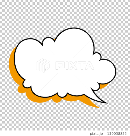 簡單的雲朵形對話框插圖素材(白色背景) 簡單的雲朵形對話框插圖素材(白色背景) 139038823