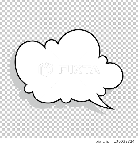 簡單的雲朵形對話框插圖素材(白色背景) 簡單的雲朵形對話框插圖素材(白色背景) 139038824