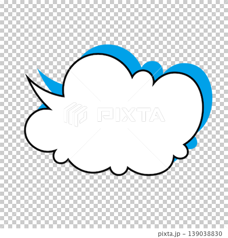 簡單的雲朵形對話框插圖素材（白色背景） 139038830