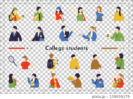 College student illustration set 139039179