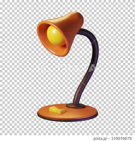 Desk lamp on transparent background. 3d illustration. High resolution Desk lamp on transparent background. 3d illustration. High resolution 139039679
