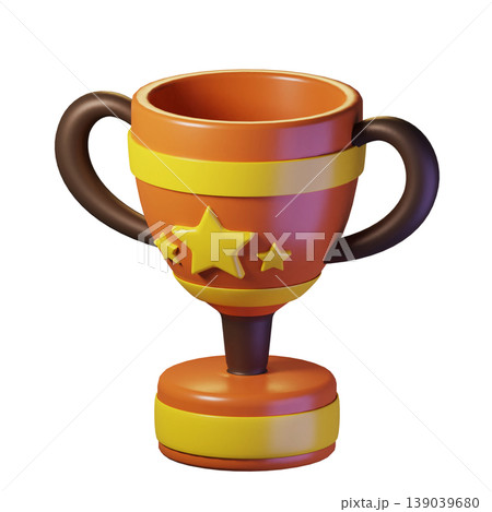Trophy cup isolated on transparent background. 3d illustration. High resolution 139039680