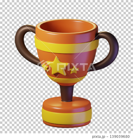 Trophy cup isolated on transparent background. 3d illustration. High resolution Trophy cup isolated on transparent background. 3d illustration. High resolution 139039680