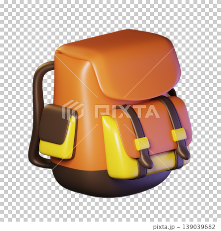 Backpack on transparent background. 3d illustration. High resolution Backpack on transparent background. 3d illustration. High resolution 139039682