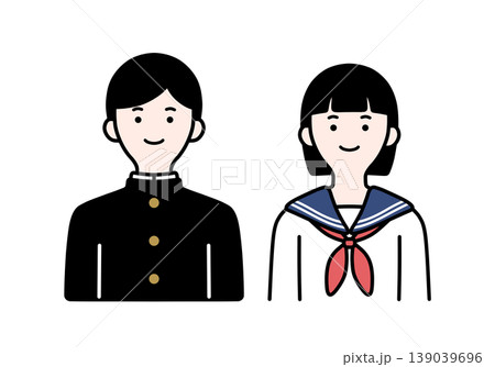 学生服を着た男女のイラスト 139039696