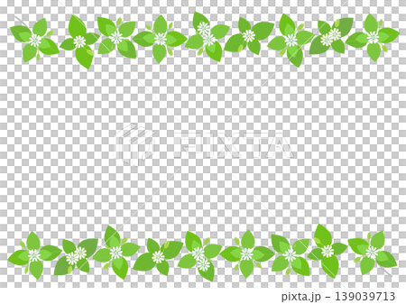 A decorative border frame featuring an illustration of delicate chickweed flowers. A decorative border frame featuring an illustration of delicate chickweed flowers. 139039713