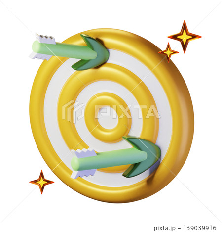 Shot board items with an yellow theme. Isolated on white background. 3D illustration. High resolution 139039916