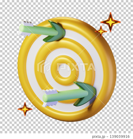 Shot board items with an yellow theme. Isolated on white background. 3D illustration. High resolution 139039916
