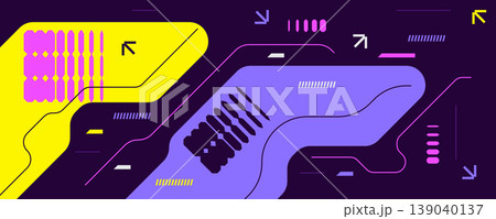 Colorful Abstract Background with Geometric Shapes, Lines, and Minimal Tech Concept. Creative Banner Design for Technology and Gaming Events Colorful Abstract Background with Geometric Shapes, Lines, and Minimal Tech Concept. Creative Banner Design for Technology and Gaming Events 139040137