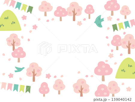 春イベント背景イラスト_さくら_ガーランド_よこ 春イベント背景イラスト_さくら_ガーランド_よこ 139040142
