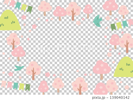 春イベント背景イラスト_さくら_ガーランド_よこ 春イベント背景イラスト_さくら_ガーランド_よこ 139040142