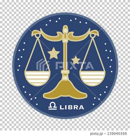 天秤座的簡單星座圖標 139040389