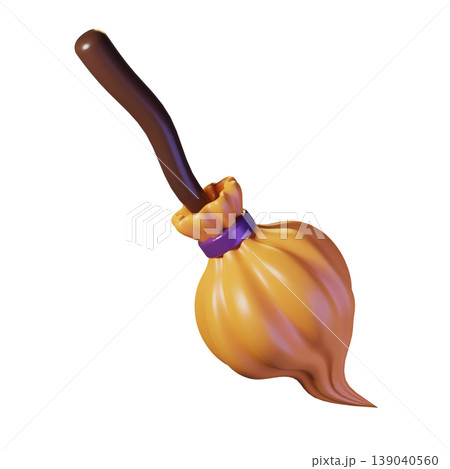 Flying broom. 3D illustration. High resolution Flying broom. 3D illustration. High resolution 139040560