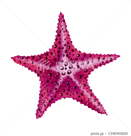 Watercolor illustration of starfish. Vibrant sea star. Bright illustrations, suitable for sea travel, cheerful summer designs, textiles, summer and children's clothing. Print for kids Watercolor illustration of starfish. Vibrant sea star. Bright illustrations, suitable for sea travel, cheerful summer designs, textiles, summer and children's clothing. Print for kids 139040800