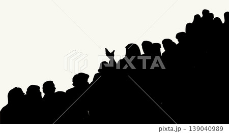 Vector drawing. People listening a speaker 139040989