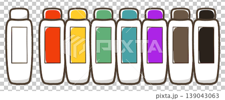整列している絵具セット　カラフル 139043063